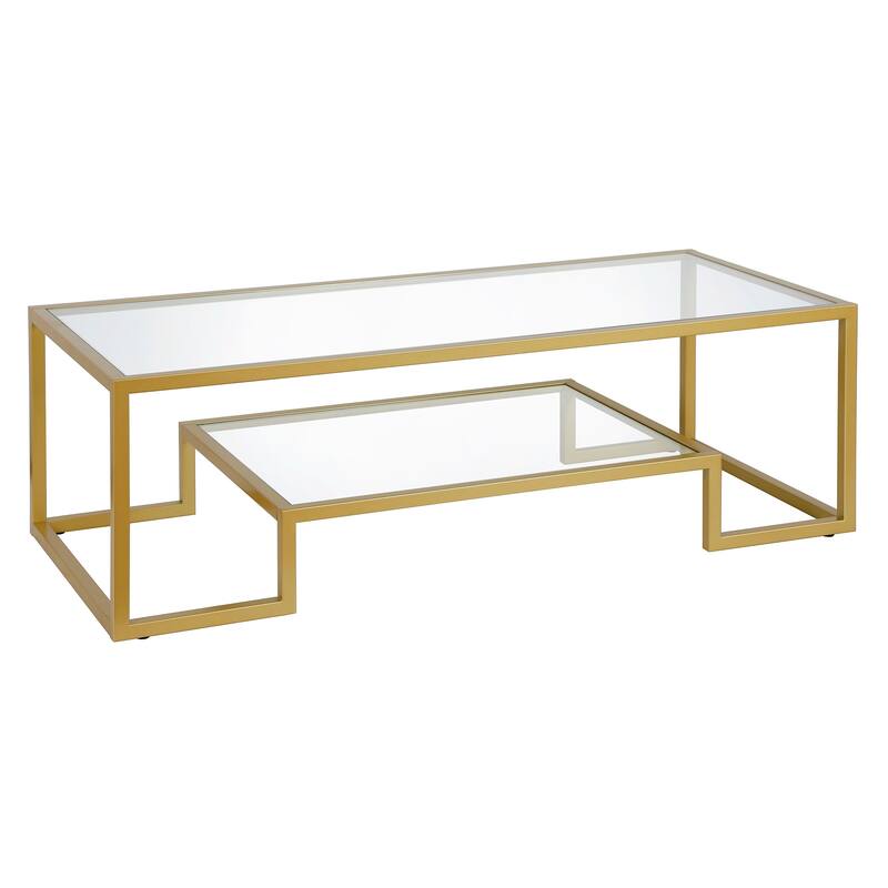 Athena 45" Wide Rectangular Coffee Table - 54" Brass - 54" Wide