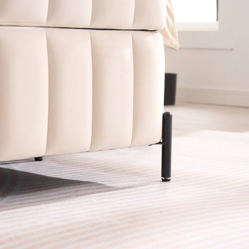 49.2"W Modern Storage Bench,Bedroom Ottoman Bench with Metal Legs