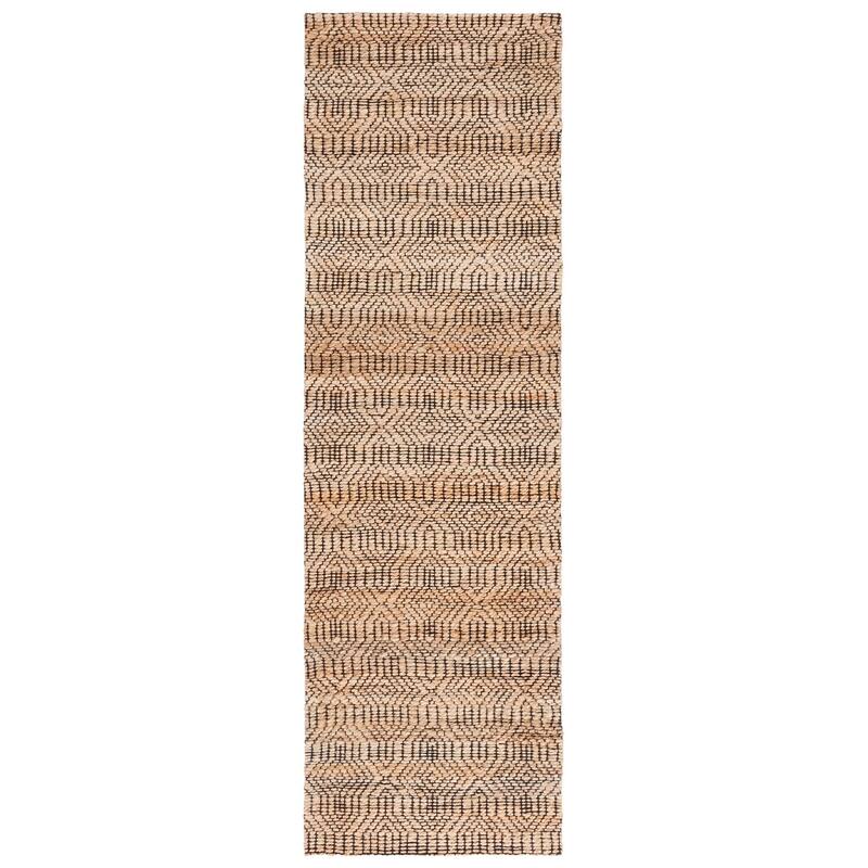 SAFAVIEH Natural Fiber Oliva Casual Jute Rug - 2'3" x 8' Runner - Natural/Black