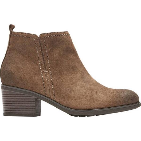 Shop Rockport Women S Danii Side Zip Bootie Clove Leather Overstock 17778465