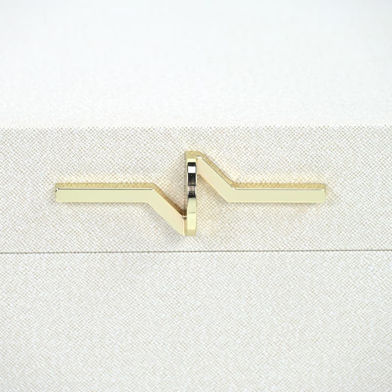 Araminta Set of 3 Rectangular Decorative Storage Trunks - Cream - N/A