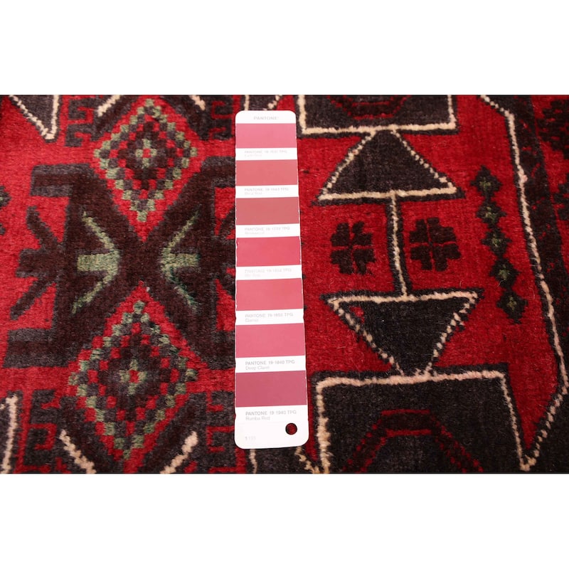 ECARPETGALLERY Hand-knotted Teimani Red Wool Rug - 3'9 x 6'10