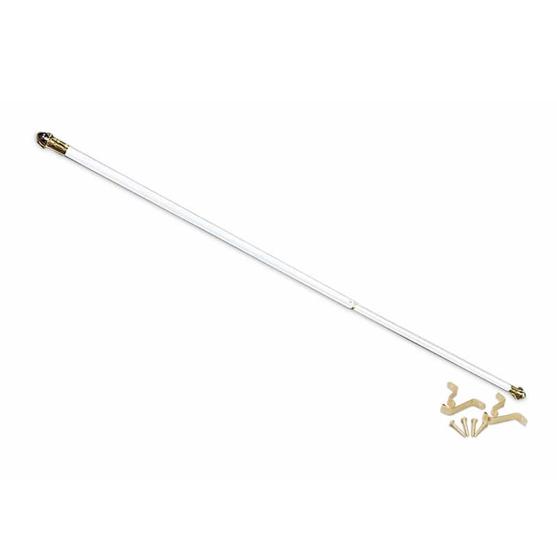 ACHIM Fantasia 7/16" Cafe Curtain Rod 3/4" Projection - 28" - 48" - White