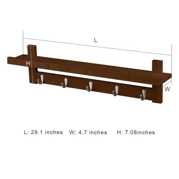 Shop Langria Coat Rack Shelf Wall Mounted Bamboo Wooden Shelf With