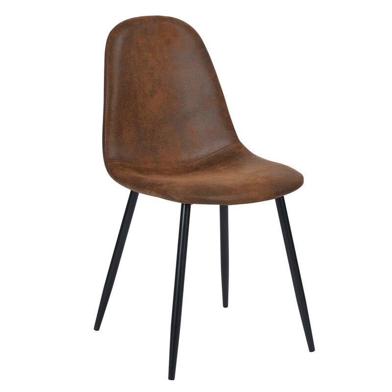HomyLin Dining Chairs Set of 4 Suede Side Accent Chairs with Black Metal Legs