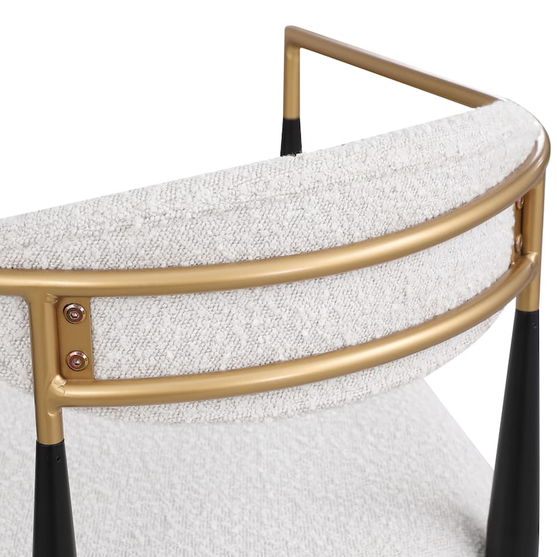 Modern Industrial Elmore Upholstered Dining Chairs (Set of 2) with Iron Frame by Christopher Knight Home