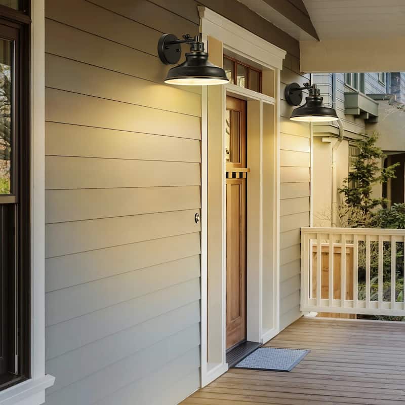 1-Light Industrial Retro Iron Black Wall Light for Bedroom Hallway - 1 Light