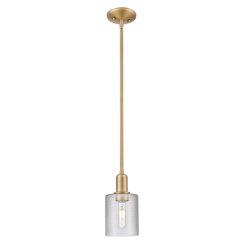 Innovations Lighting Endless Possibilities Arcadia - Cobbleskill - 1 Light 5" Stem Hung Mini Pendant - Clear/Brushed Brass