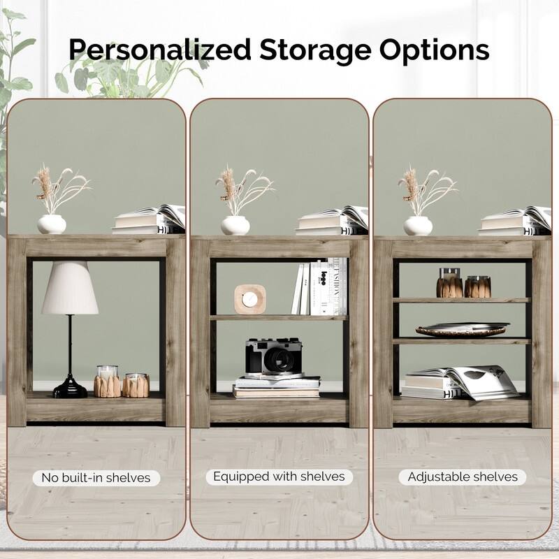 Farmhouse 70'' TV Stand For Tvs Up To 70'' With 23'' Electric Fireplace and Adjustable Shelves