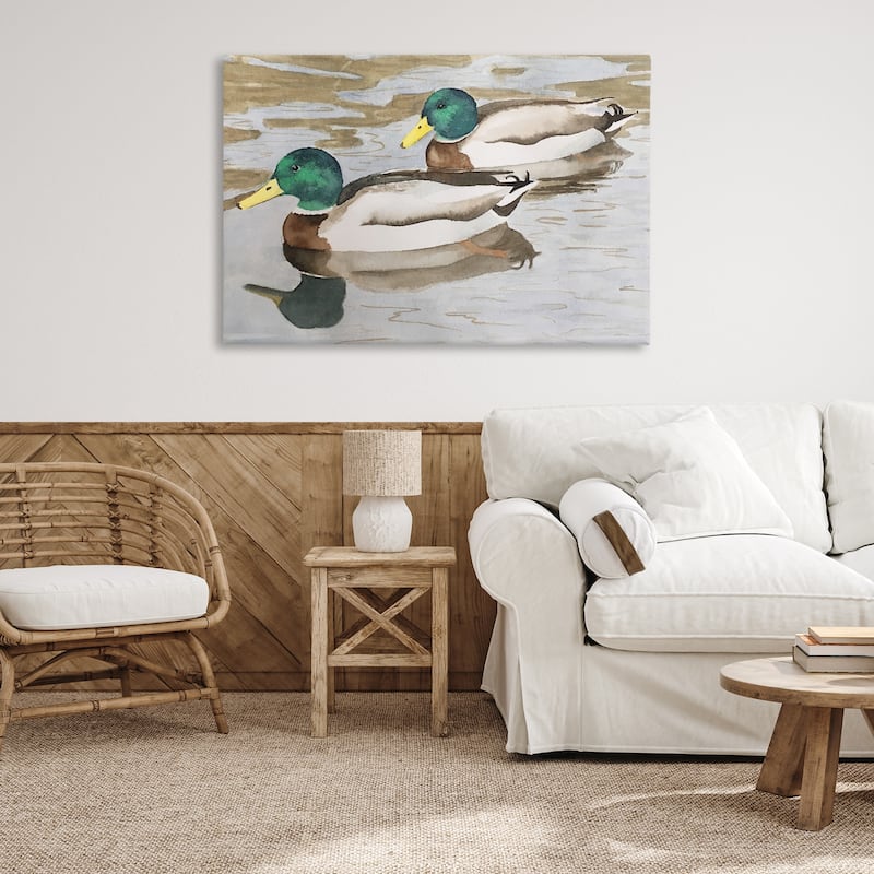 Stupell Mallard Ducks Pair Canvas Wall Art Design By Stephanie Fielden