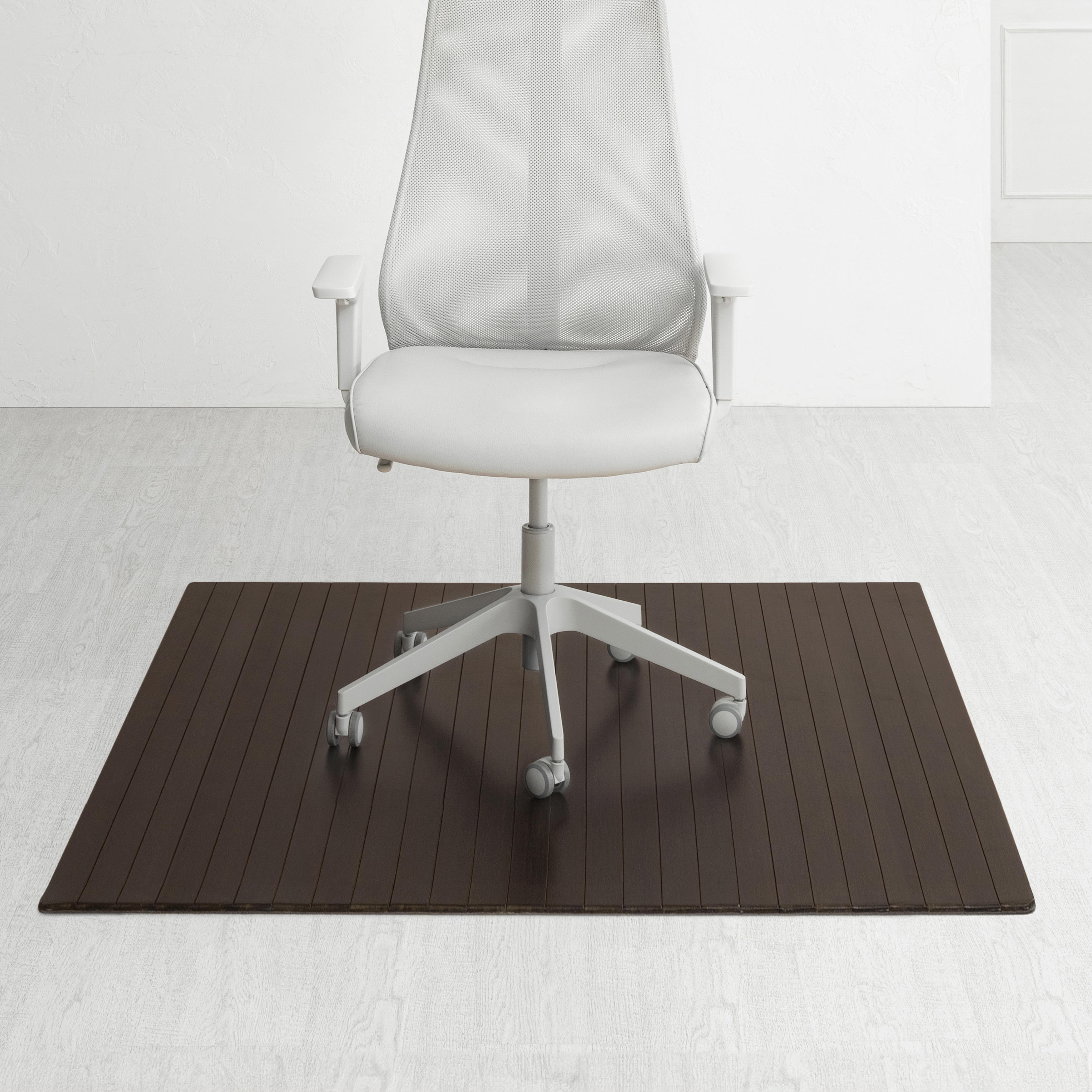 Jani Eco Bamboo Roll-Up Rectangular Chair Mat - Durable and Eco-Friendly Floor Protector