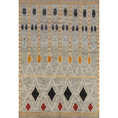 Moroccan Oriental Area Rug Handmade Tribal Wool Carpet - 6'0" x 8'0"
