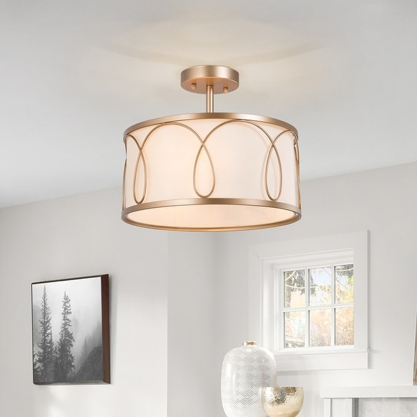 Semi flush drum chandelier top