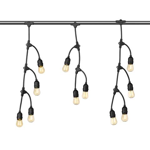 OVE Decors 27.5 ft. Fence String Lights with Glass bulbs and Black Wire