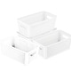 preview thumbnail 36 of 44, Simplify 4 Pack Slide 2 Stack It Storage Tote Baskets White - Small