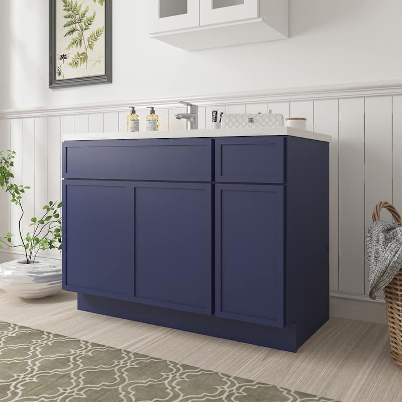 Vanity Art 42" Birch Freestanding Bathroom Vanity Cabinet without Top