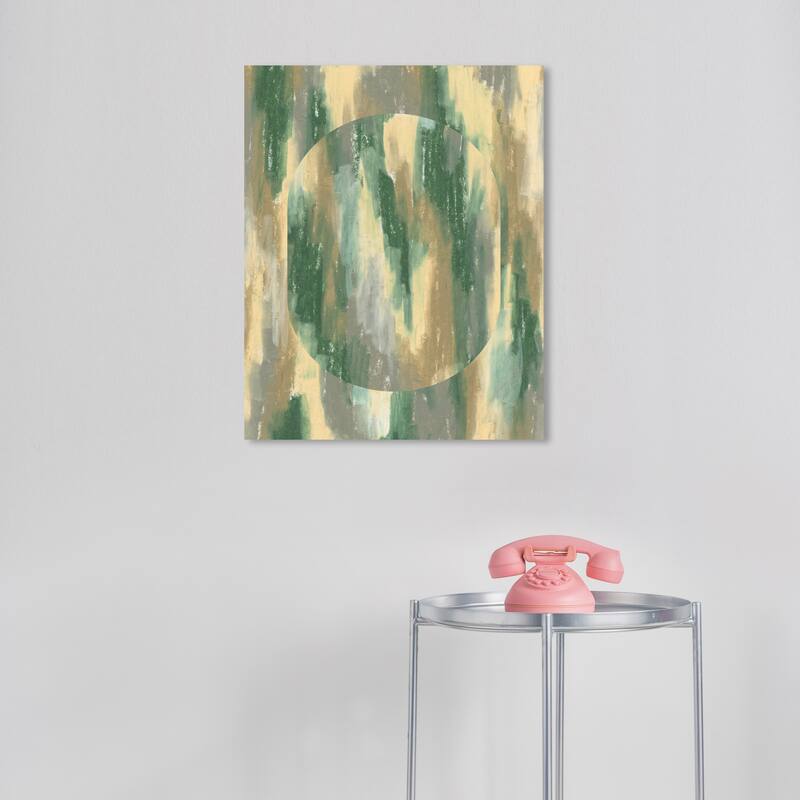 Wynwood Studio Canvas Abstract Vertical Saturn Green Modern & Contemporary Wall Art Canvas Print - 16 x 20
