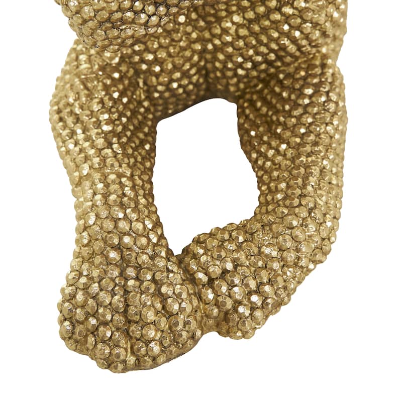 Polystone Leopard Decorative Sculpture with Carved Faceted Diamond Exterior - Black, White, Gold or Silver - Roche River Decor