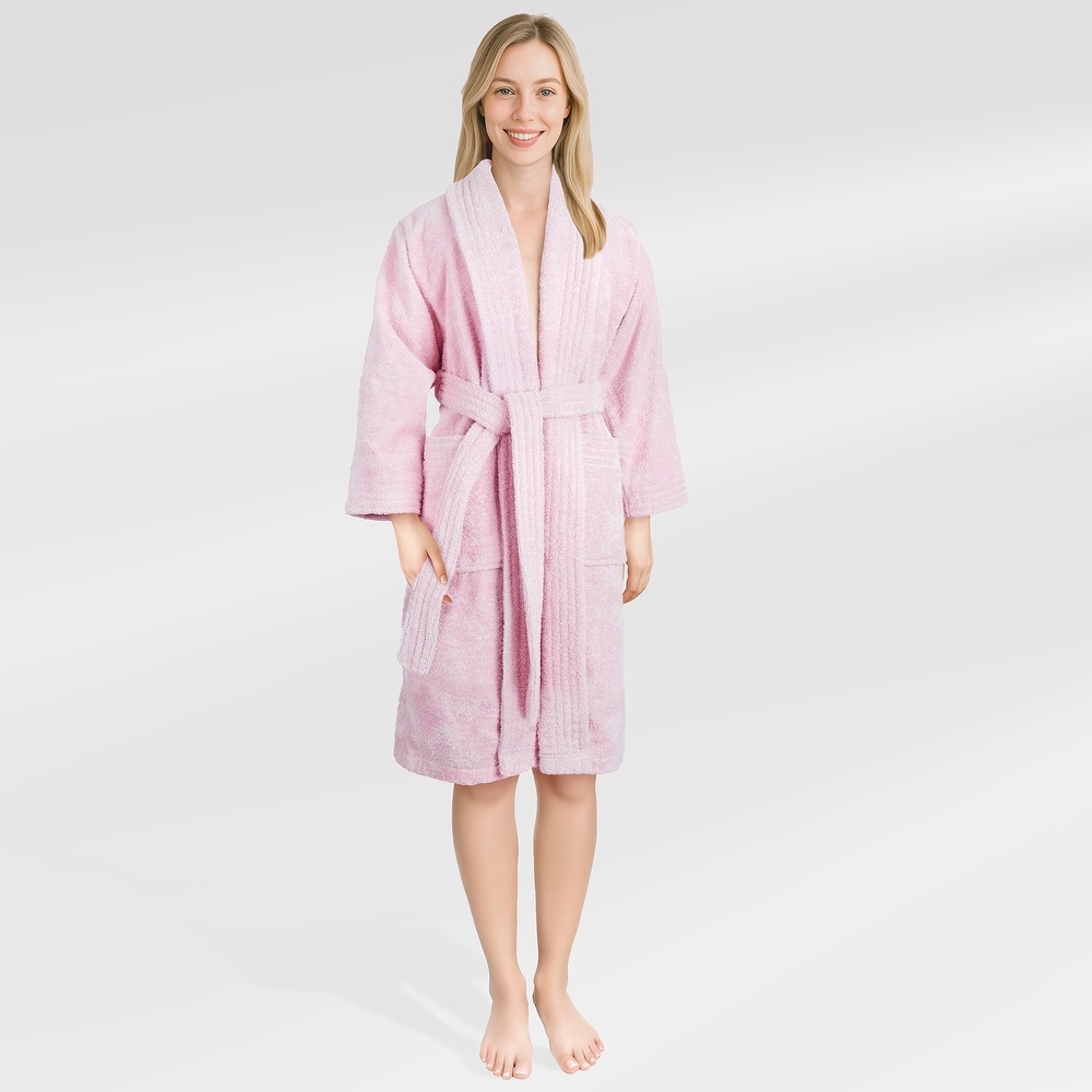 strapless open back dress Chelsea Peers Cotton Towelling Stripe Dressing Gown - Pink main image 1