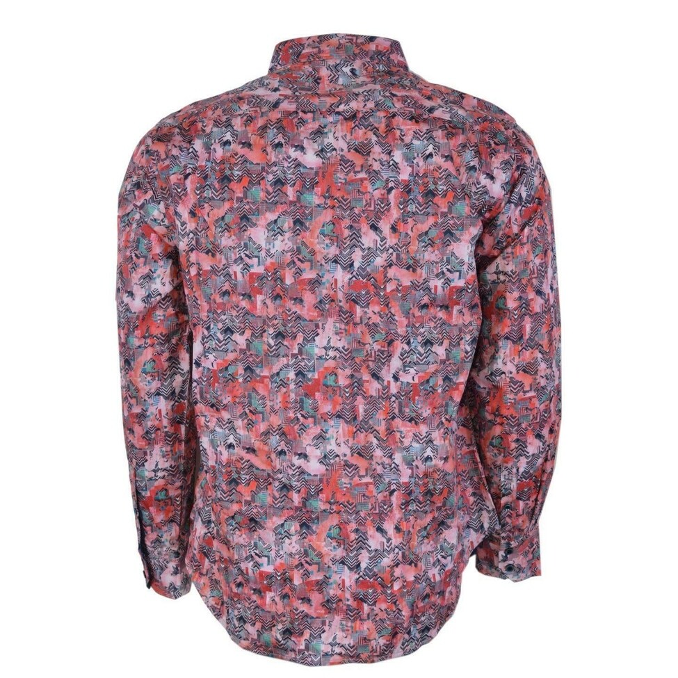 Shop Robert Graham Calver Abstract Chevron Print Cotton Button