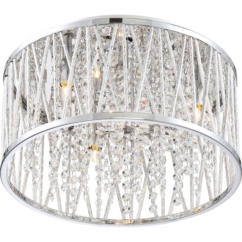 Crystal Cove 4-Light Flush Mount in Polished Chrome