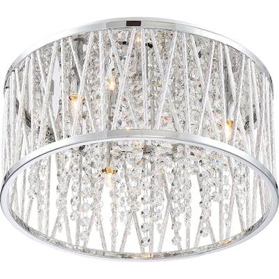 Crystal Cove 4-Light Flush Mount in Polished Chrome