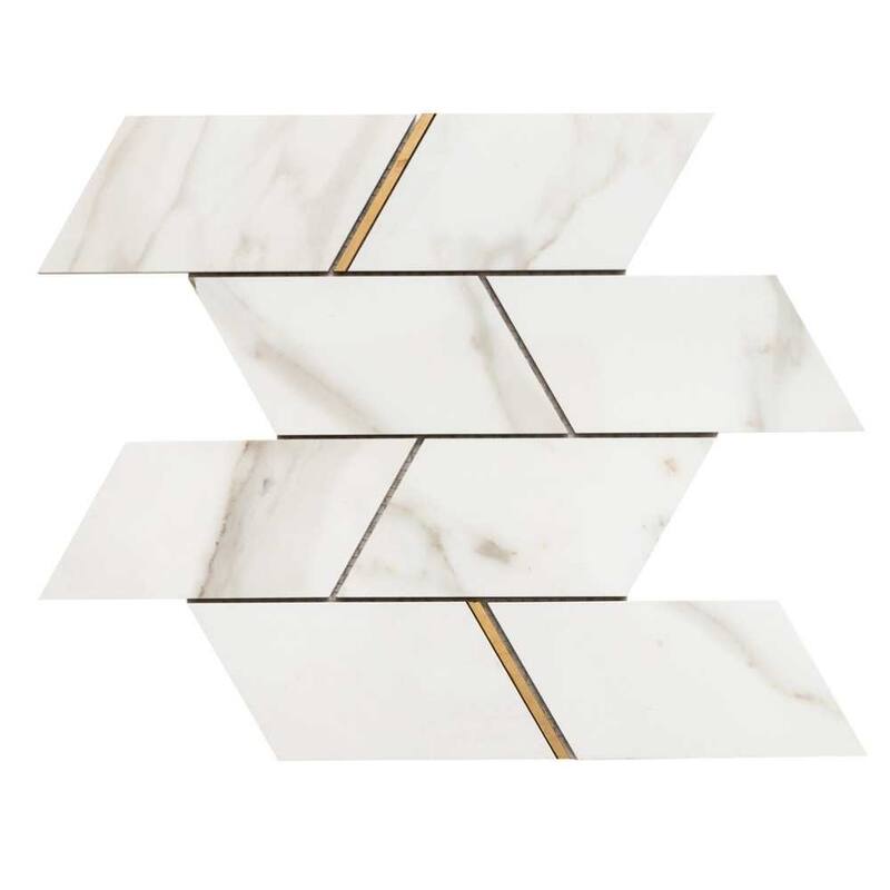 Stately Avenue 11x12 Polished Porcelain Mosaic Tile - Floor, Wall, Backsplash