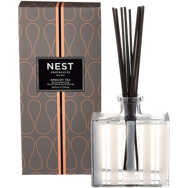 NEST Fragrances Reed Diffuser Apricot Tea , 5.9 fl oz White On