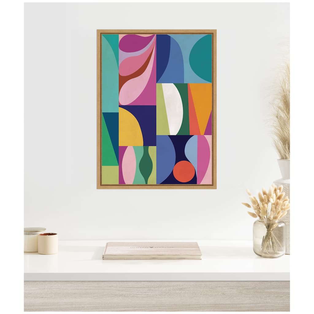 Kate and Laurel Abstract 02 by Rachel Lee Framed Canvas Wall Art Print
