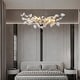 preview thumbnail 53 of 72, KAYLA 31.5" 6-Light Luxury Gold Chandelier, Modern Ceramic Leaf Branch