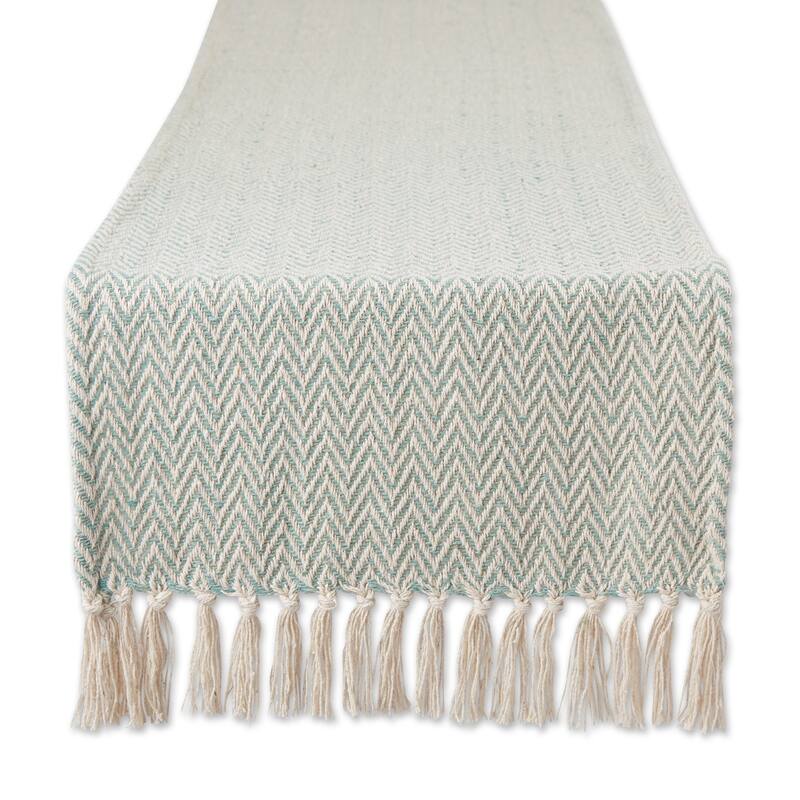Chevron Handloom Table Runner - 15x108" - Jadeite