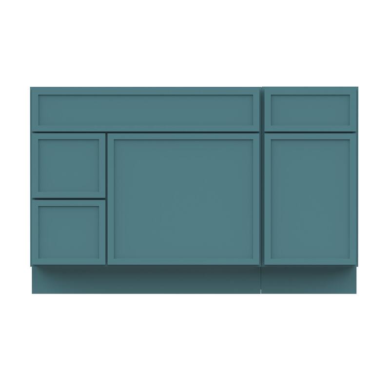 Vanity Art 51" Birch Freestanding Bathroom Vanity Cabinet without Top