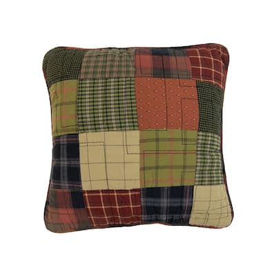 Donna Sharp Woodland Square Patch Cotton Decorative Pillow