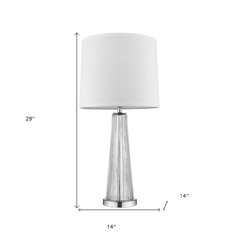 29-Inch Glass Buffet Lamp with Empire Fabric Shade for Living Room