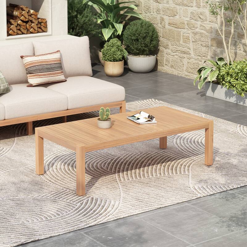 Christopher Knight Home Aurelion Patio Acacia Solid Wood Coffee Table - Light Teak