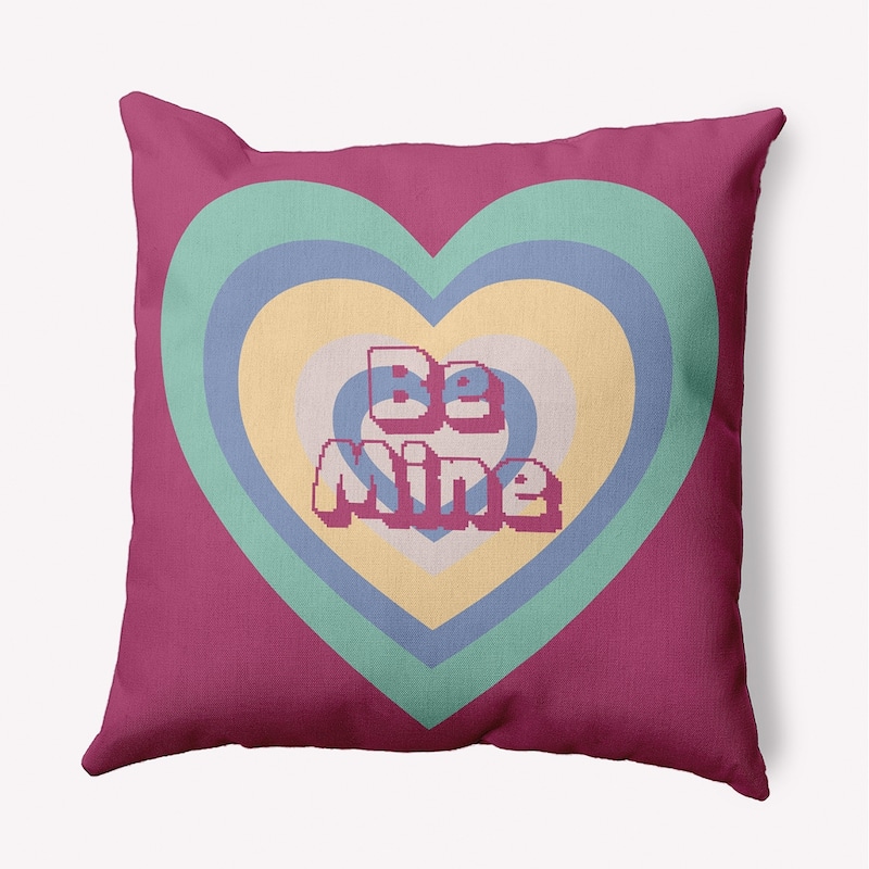 Be Mine Valentines Day Decorative Throw Pillow - 16" x 16" - Pink