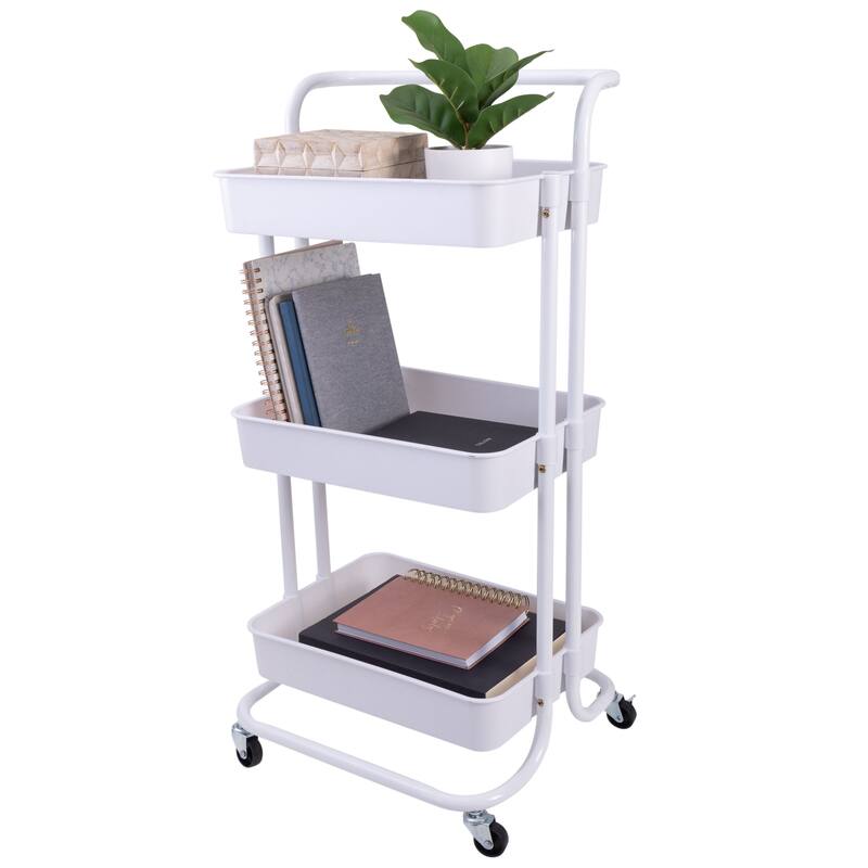 Organize It All 3 Tier Rolling Basket Cart