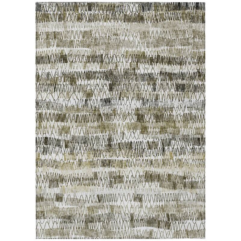 Machine Washable Indoor/ Outdoor Chantille Abstract Zig Zag Rug