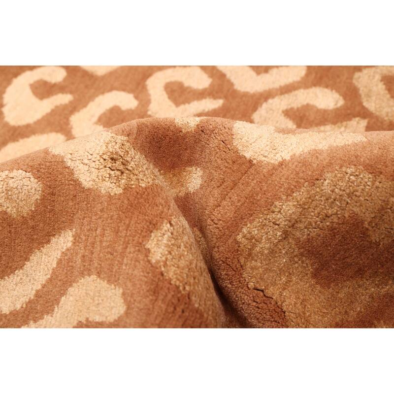 ECARPETGALLERY Hand-knotted Opulence Brown Silk, Wool Rug - 8'1 x 9'10