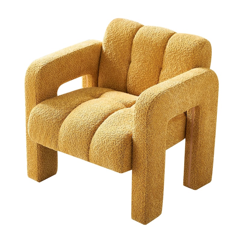 Upholstered Accent Chair 31.10" Wide Boucle Modern Accent Chair Side Chair Comfy Wide Armchair For Bedroom, Living Room