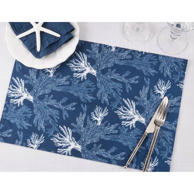 Sea Coral Design Table Mats (Set of 4) - 13"x19"