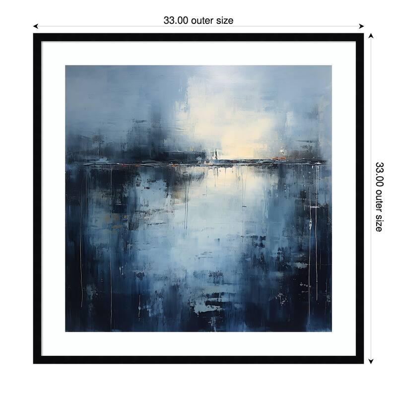 Midnight Abstract by Tradelink inhouse artist Wood Framed Wall Art Print - Black