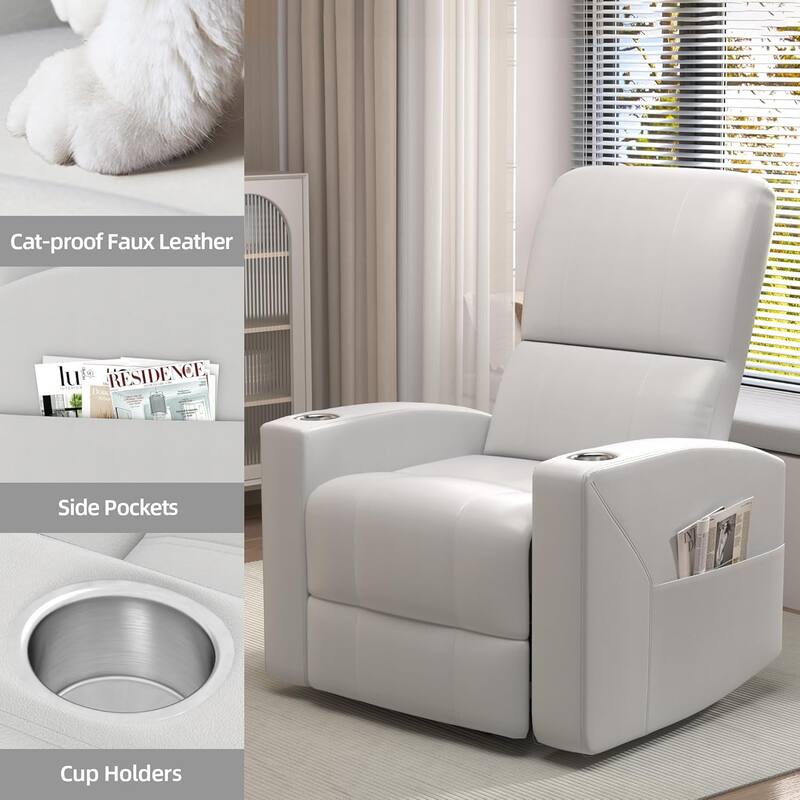 AECOJOY Power Glider Recliner Chair Nursery Glider Chair Single Sofa
