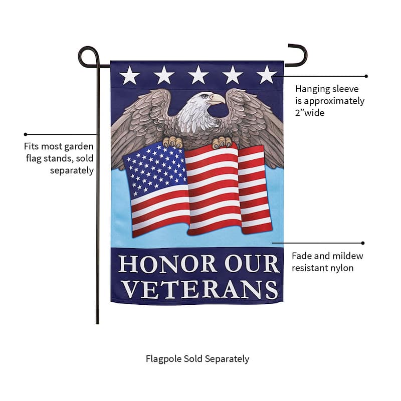 Honor Our Veterans Suede Garden Flag