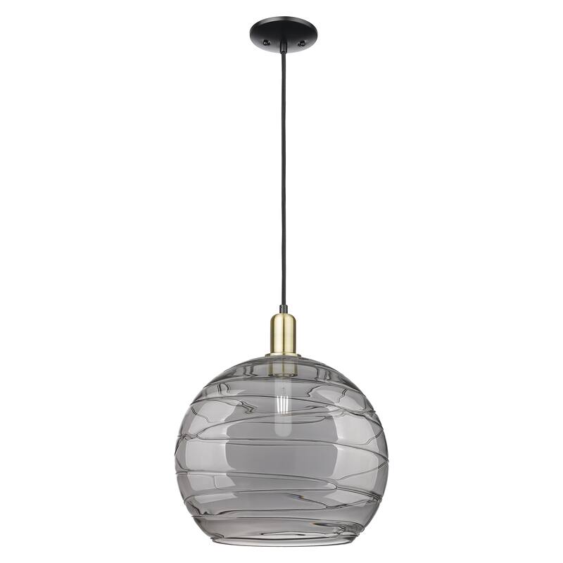Innovations Lighting Endless Possibilities Arcadia - Athens Deco Swirl - 1 Light 14" Cord Hung Mini Pendant - Black Antique Brass
