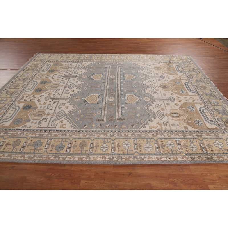 Khotan Indian Area Rug Handmade Wool Carpet - 8'0"x 10'1"