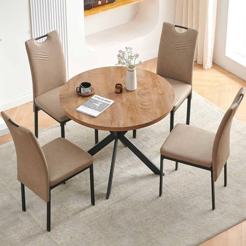 Howtai Upholstered PU Leather Home Kitchen Dining Chairs