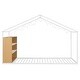 preview thumbnail 7 of 10, Twin Size House Bed, Metal Bed Frame with Wood Shelves, White