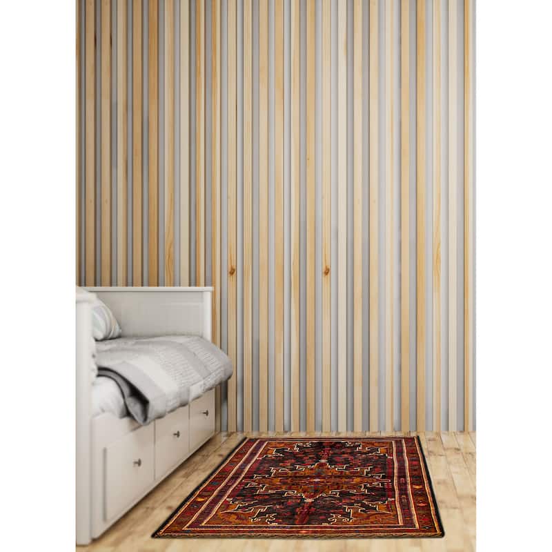 Teimani Black Rug 3'10" x 6'1" - 3'10 x 6'1