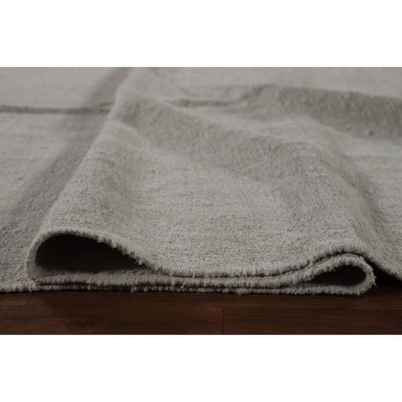 Hand Woven Oriental Cotton Carpet Modern Tribal Beige & Ivories Kilim Area Rug - 15' 1'' X 9' 8''